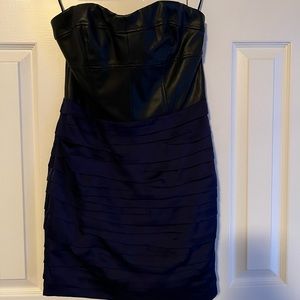 Like New Express LBD Leather with Purple Ruching! 🚭